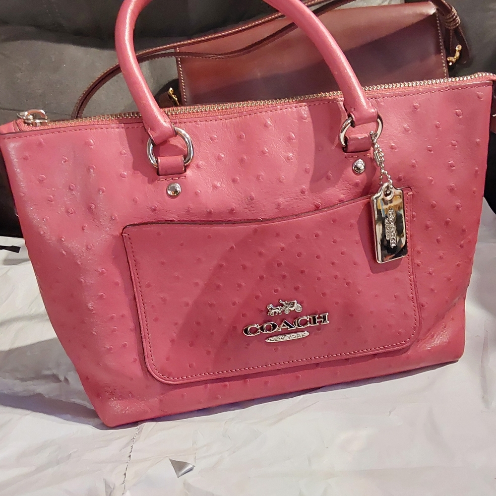Coach ostrich pebbled leather purse preloved